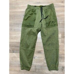 Nike Therma Fit Tapered Fleece Jogger Pants Mens M Running Gym Green DQ5407 READ